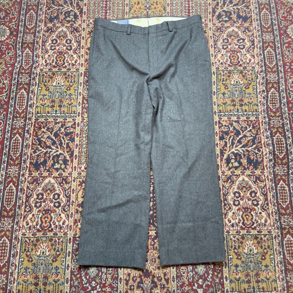VTG 60s 70s Pendleton Grey 100% Virgin Wool Trousers Straight Leg 36x28 Talon